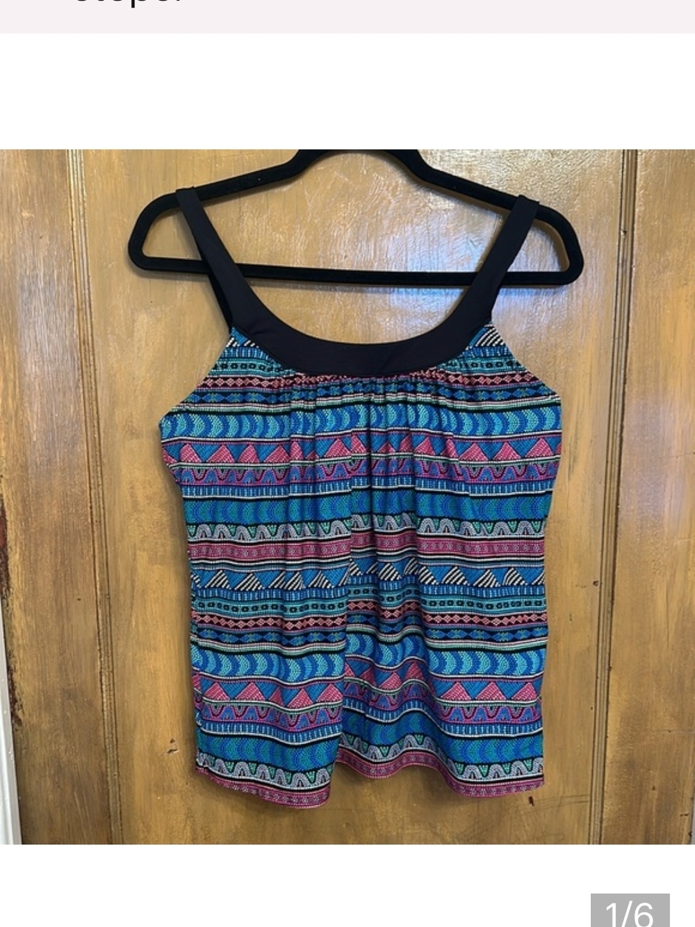 Coco Reef Multicolor Aztec-Print Tank with Black Trim